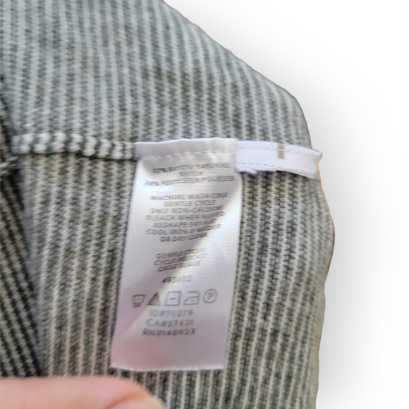 LOFT High Neck Pinstripe  Green White Soft Knit Sweater Women Sz M - Picture 3 of 5